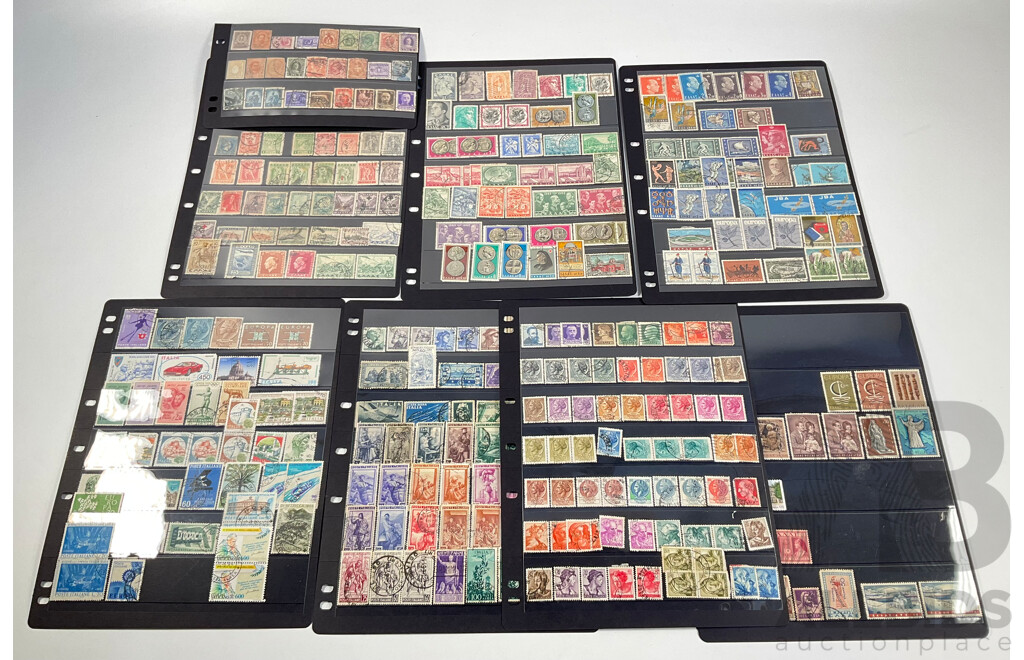 Collection of Italy and Greece Stamps Spanning 1880's to 1980's, Hermes, Sets, Imperfs, Overprints