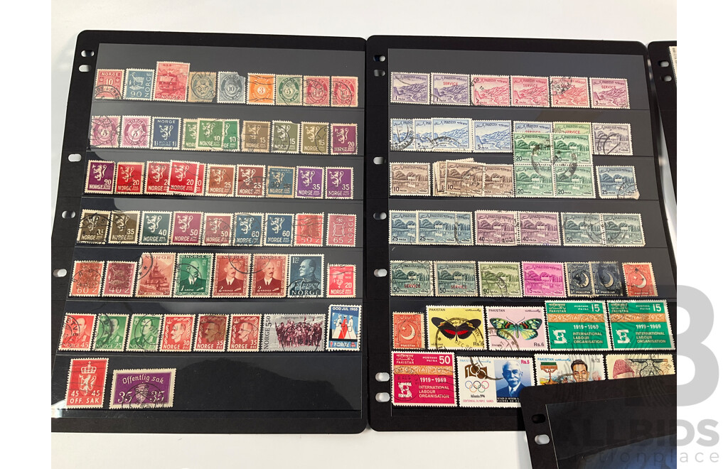 Collection of Stamps Including Norway, Pakistan, Panama, Papua New Guinea, Peru Paraguay, Philippines Spanning 1930's to 1990's