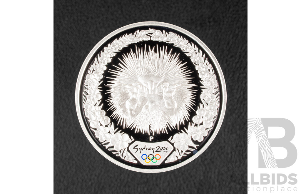 Australian RAM/Perth Mint 2000 Silver Five Dollar Coin, Sydney Olympics, Echidna and Tea Tree .999