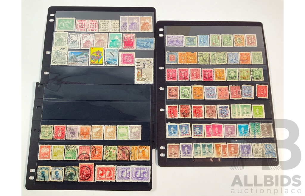 Collection of China and Manchukuo Stamps Including Dr Sun Yat Sen, Overprints and Mint Hinged