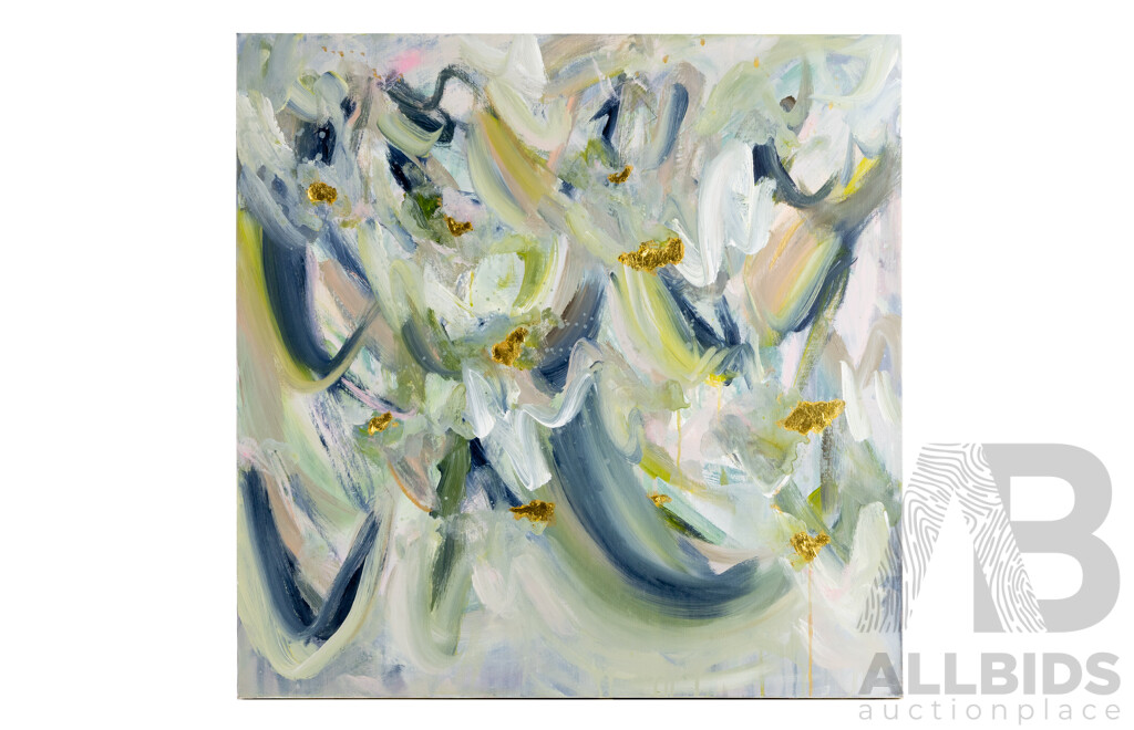 Fern Siebler (20th Century, Australian), Hidden Deep in the Forest (2022), Wonderful Original Mixed Media Acrylic on Canvas, 76H x 76W cm