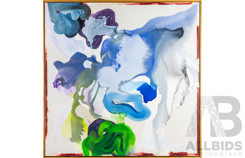 Sam Iurada (20th Century, Australian), Untitled - Inland Rivers, Original Acrylic on Canvas, 110H x 110W cm (frame)