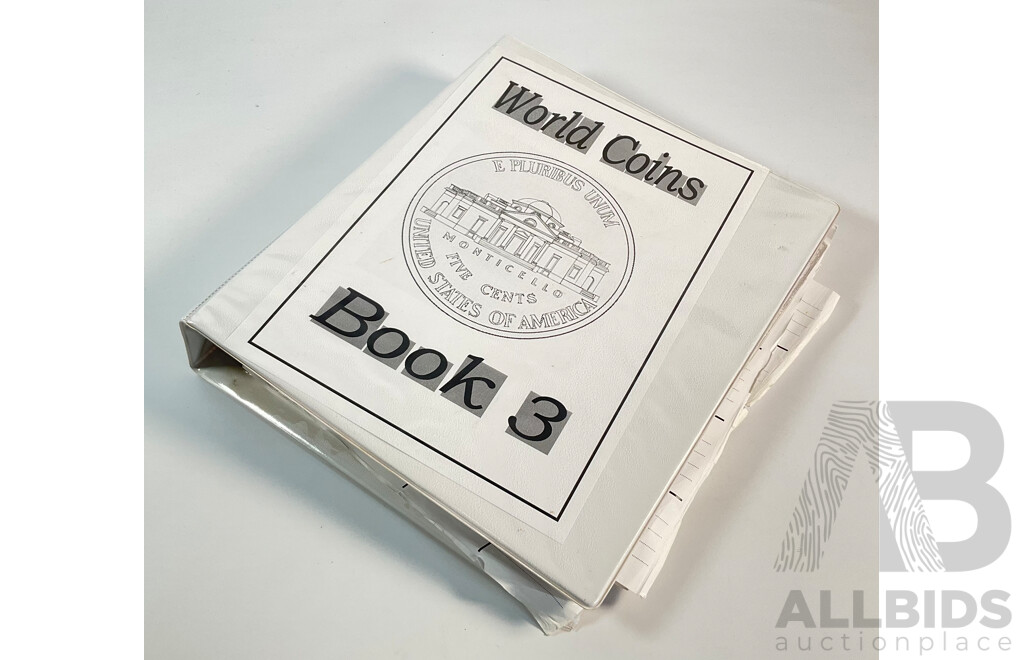 Album of American Coins Including One Cents, Five Cents, Dimes, Quarters, Half Dollars, One Dollars, Various Mints Including Commemorative Quarters, Examples Spanning 1920 to 2011, Some International