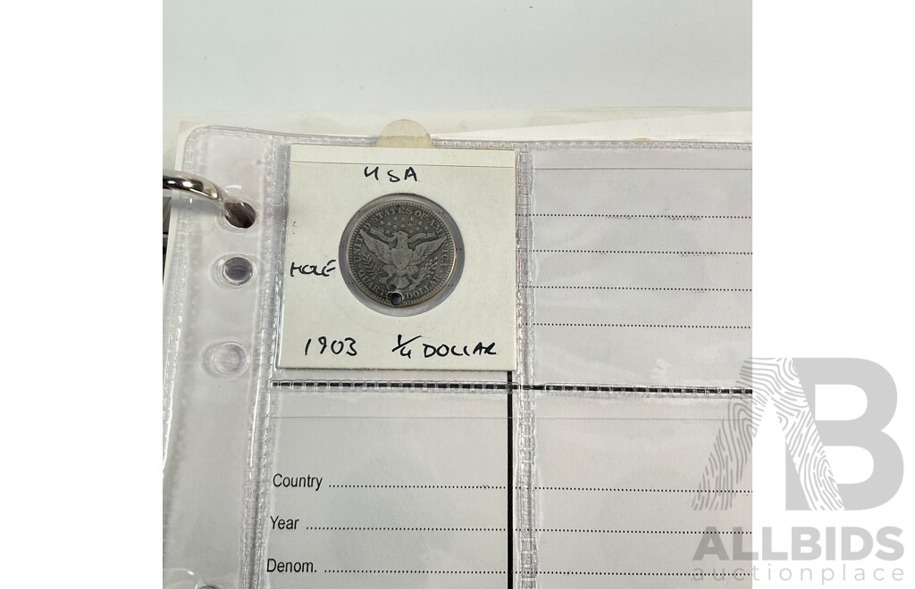 Album of American Coins Including One Cents, Five Cents, Dimes, Quarters, Half Dollars, One Dollars, Various Mints Including Commemorative Quarters, Examples Spanning 1920 to 2011, Some International