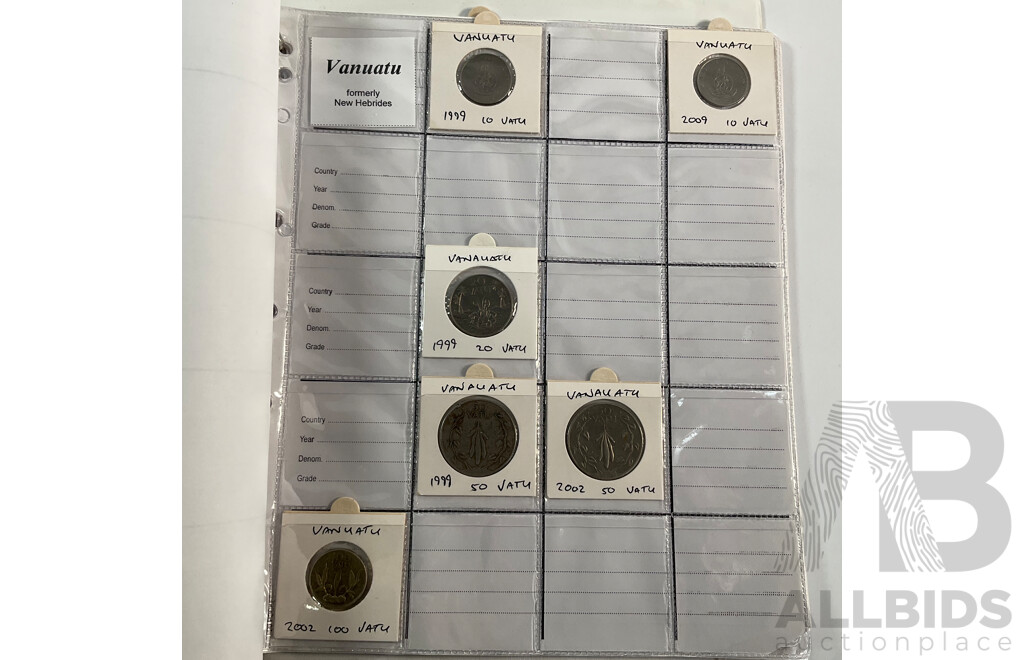 Album of American Coins Including One Cents, Five Cents, Dimes, Quarters, Half Dollars, One Dollars, Various Mints Including Commemorative Quarters, Examples Spanning 1920 to 2011, Some International