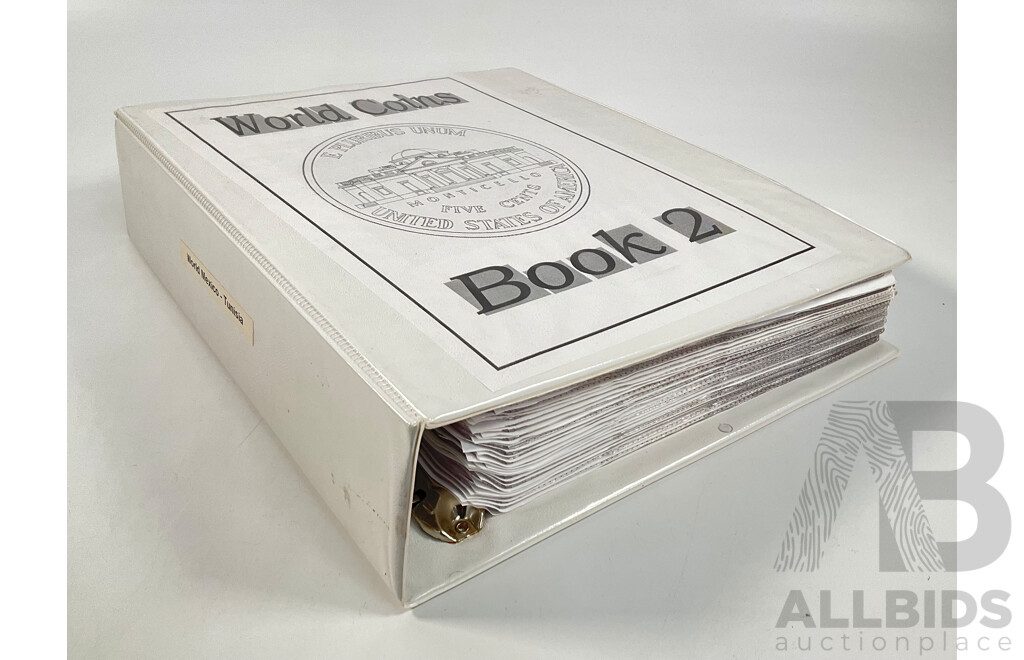 Album of International Coins in Alphabetical Order Including Mexico, Nepal, New Caledonia, New Zealand, Nicaragua, Palestine, Paraguay, Peru, Philippines, Samoa, Singapore, South Africa, Sri Lanka, Taiwan, Thailand, Trinidad, Tonga and More