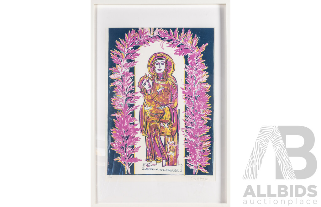 Andrew Sibley, (20th Century, British-Born Australian, 1933-2015), Mother and Child Down Under (1994), Signed and Limited Editioned Colour Original Screenprint, 93H x 63W cm (frame)