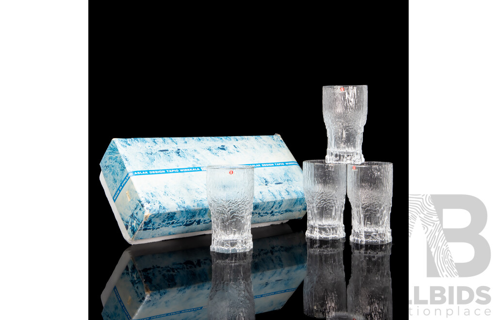 Iittala Aslak Glasses Set Designed by Tapio Wirkkala Made in Finland