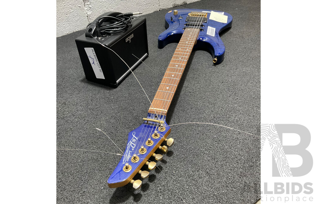 J&D Luthiers Electric Guitar and BOSS Amplifier - Lot of 2