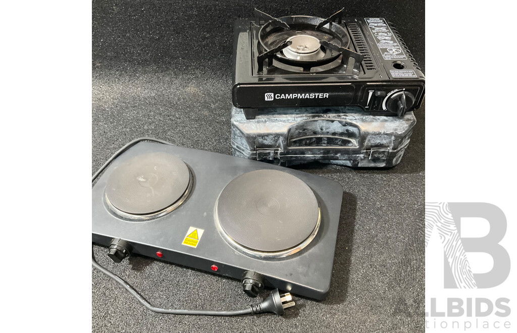 CAMPMASTER Portable Single Burner Stove and ANKO Double Hot Plate - Lot of 2