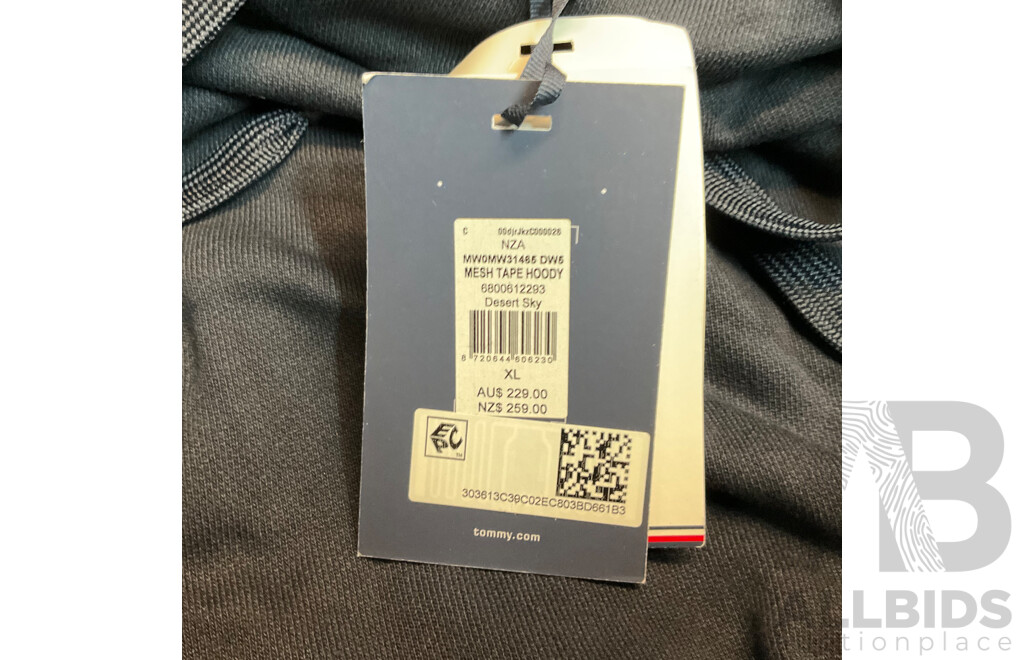 Tommy Hilfiger Mesh Tape Hoodie ( Desert Sky ) - Size XL - ORP $229