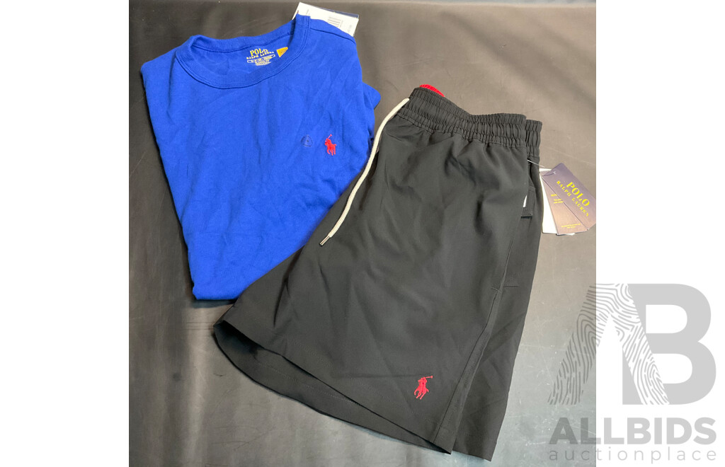 POLO Blue T-Shirt & Black Shorts - Size S - Lot of 2