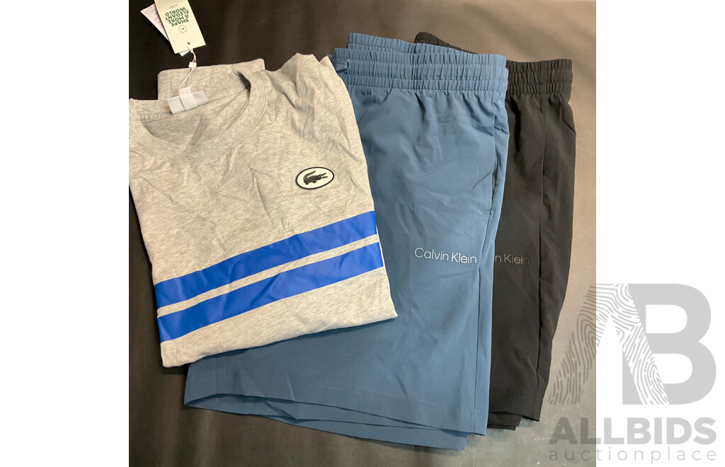 Lacoste T-shirt & Calvin Klein Shorts Size XL - Lot of 3