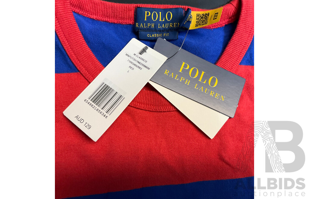 Calvin Klein Blue Hoodie & POLO Ralph Lauren T-Shirt & Shorts - Size L - Lot of 3