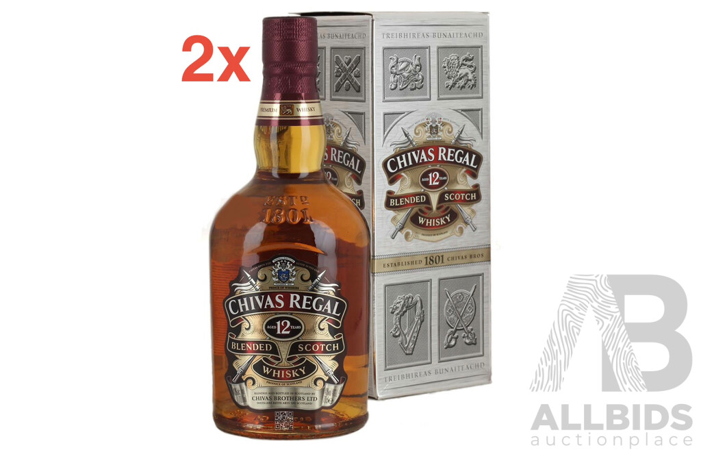 CHIVAS REGAL 12 Years Old Schotch Whisky 700ml - Lot of 2