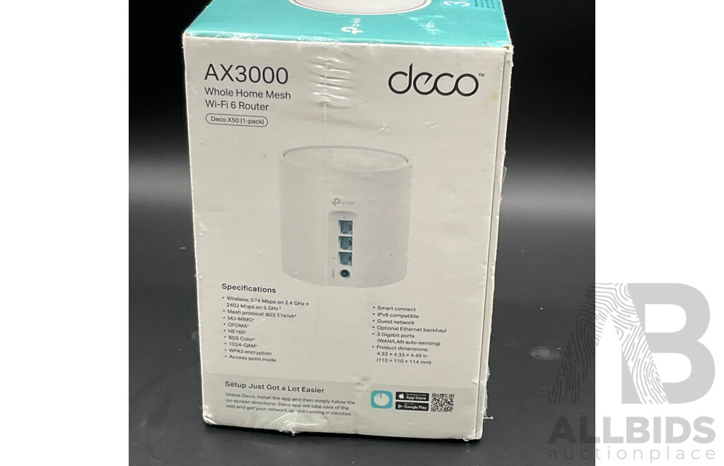 TP-Link Deco AX3000 Whole Home Mesh Wi-fi 6 Router (Deco X50)