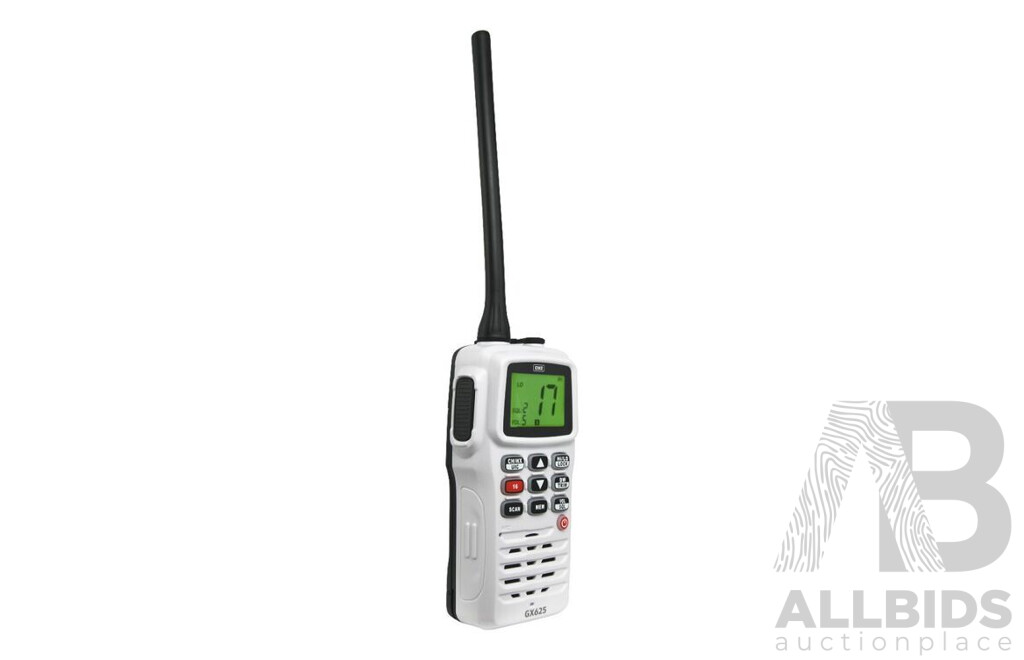 GME (GX625) White Handheld WHF Marine Radio