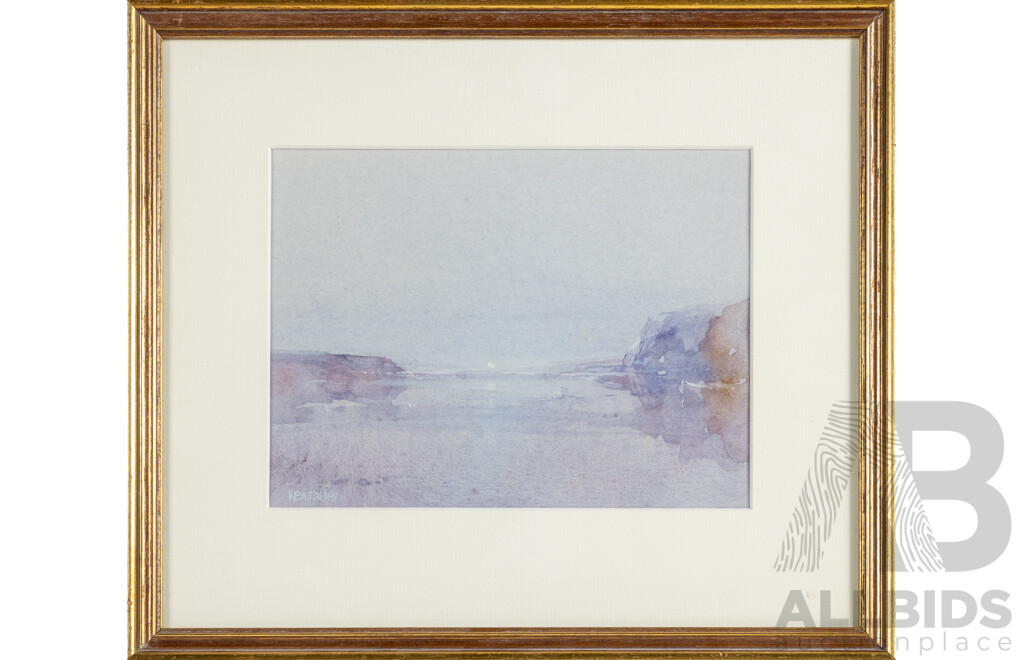 Ken Taber (20th Century, Australian, 1942-), Morning Rain & Early Light, Lovely Pair of Original Watercolours, 29H x 34W cm (frames) (2)