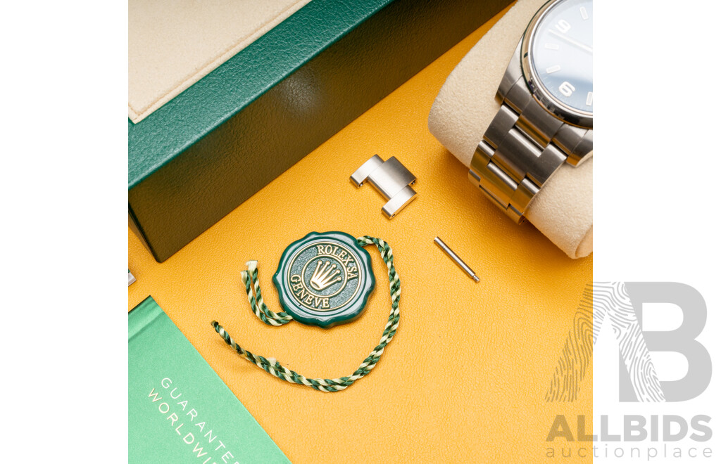 Rolex Oyster Perpetual 34 Blue Face Superlative Chronometer Automatic & Hand Wind Movement, Model - 114200