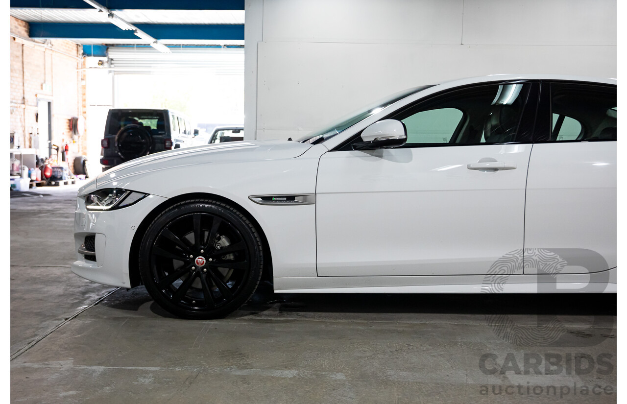 03/2018 Jaguar XE 20d R-Sport MY18 4d Sedan Polaris White Diesel Turbo 2.0L