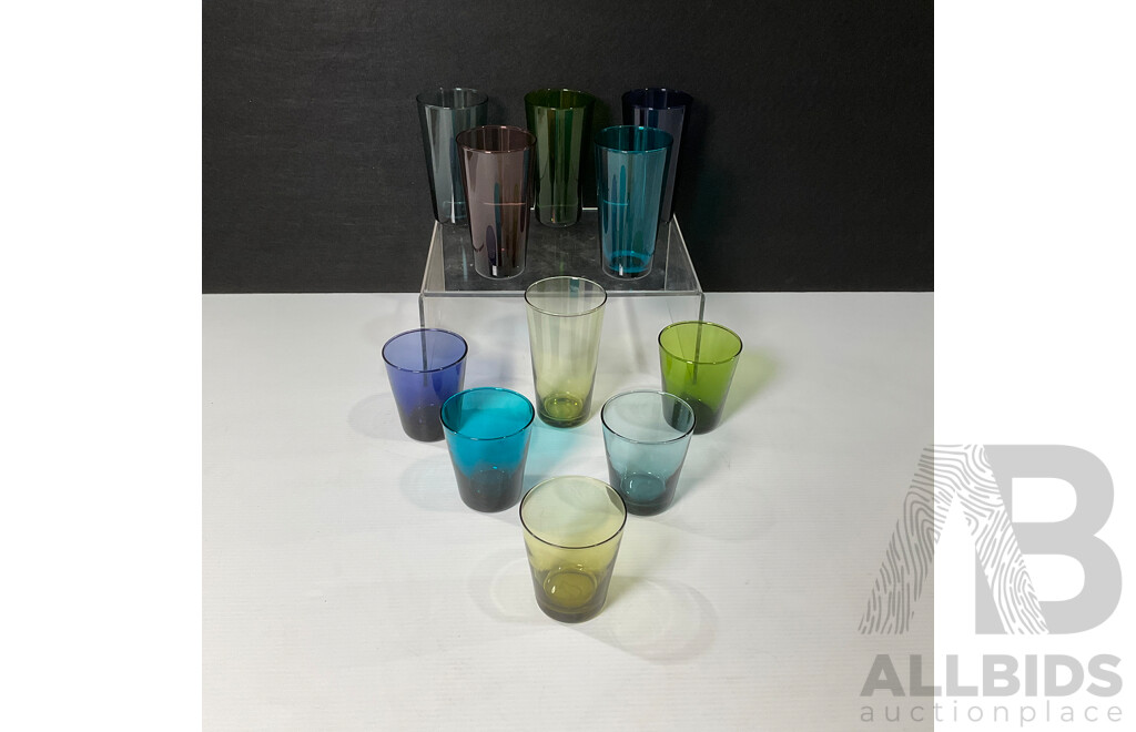 Collection of Coloured Bison Glasses
