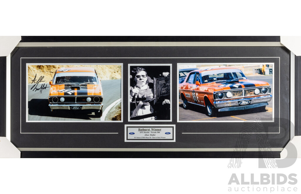 Framed Signed Photo Montage of Bathurst Winner Allan Moffit 1971