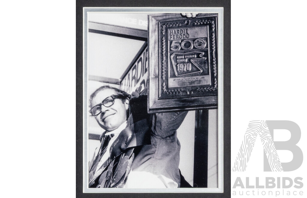 Framed Signed Photo Montage of Bathurst Winner Allan Moffit 1970