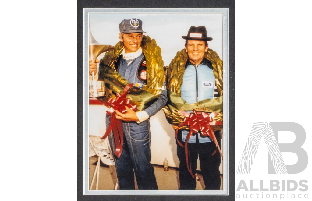 Framed Signed Photo Montage of Bathurst Winner's Dick Johnson and John French 1981