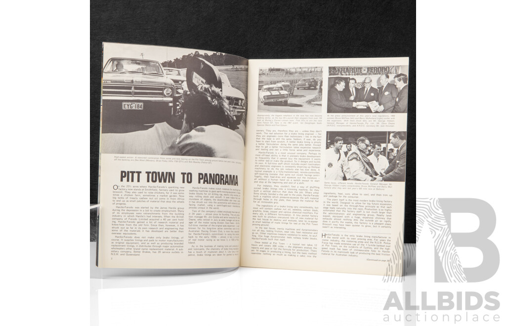 Signed Official Hardie-Ferodo 500 1969 Race Program