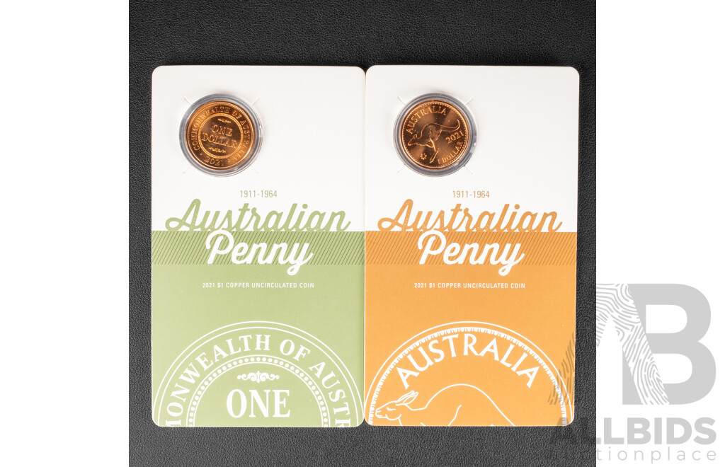 Australian RAM 1911-1964 Two UNC coin penny set