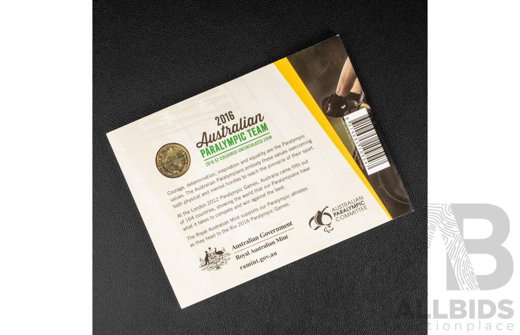 Australian 2016 Colured two Dolaar Coins, Olympics
