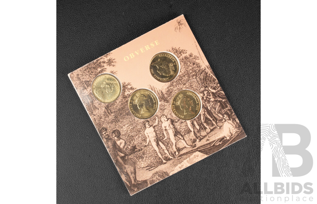 Australian RAM UNC One Dollar coins, 1984,1985,1986,1988