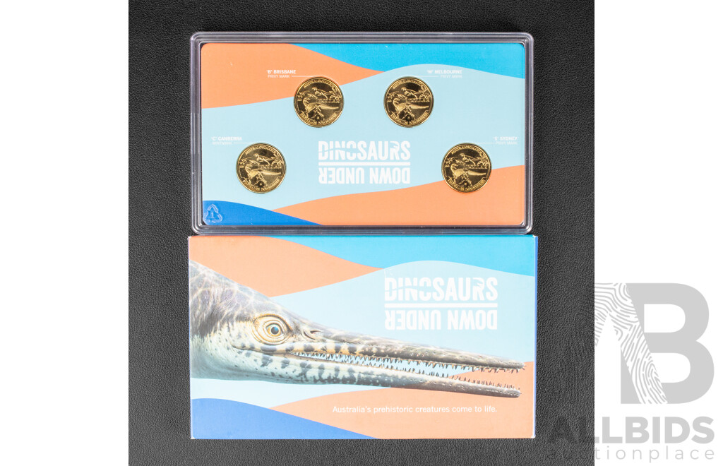 Australian RAM Dinosaurs Down Under. four coin set.