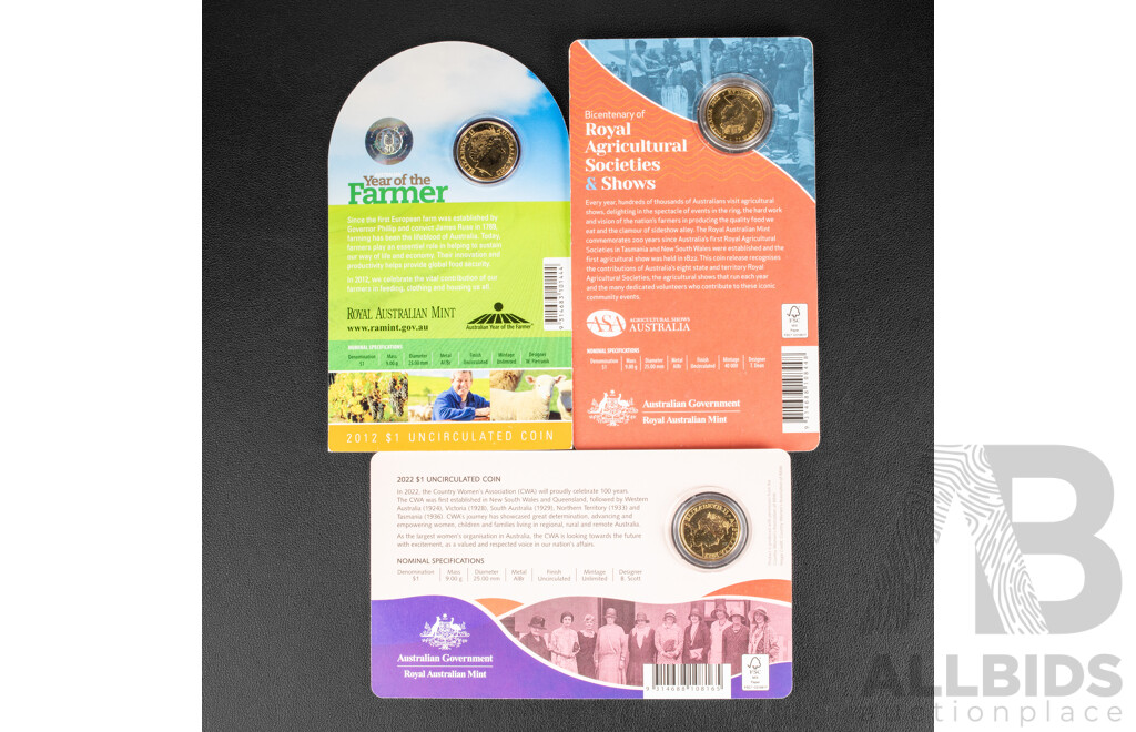 Three Australian RAM Commemorative coins 2020 and 2012