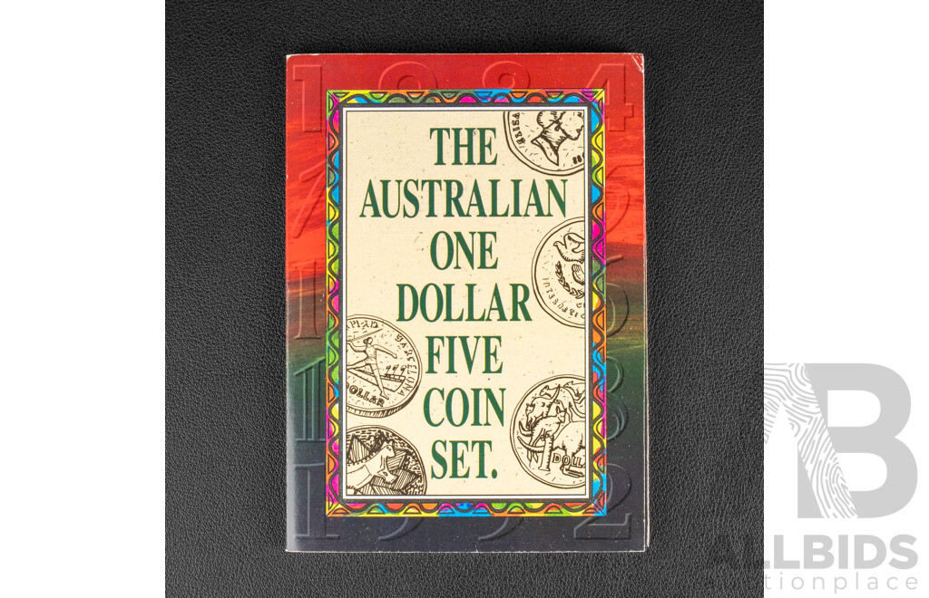 Australian RAM UNC One Dollar Coins 1984,1985,1986,1988,1992