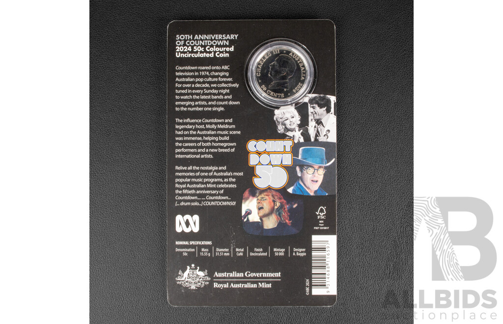 Australian 2024 Fifty Cent Coin, Countdown