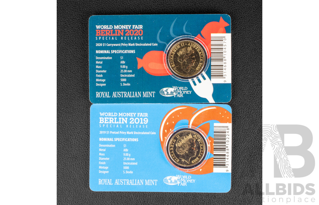 Australian RAM One Dollar Coin, 2019 2020 Mintmarked, Berlin Money Fair