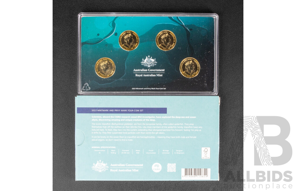 Australian RAM Creatures of the Deep, four coin $1 set.