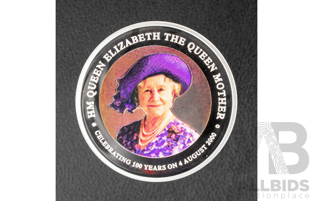 Australian Perth Mint 2000 Silver Proof One Dollar Coin, Queen Mother .999