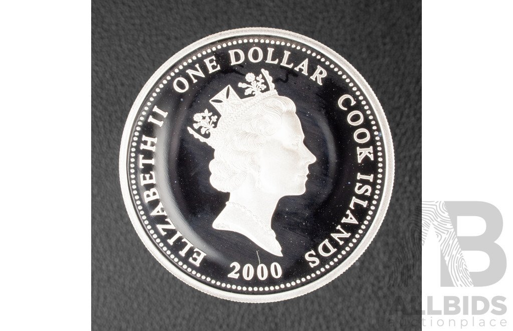 Australian Perth Mint 2000 Silver Proof One Dollar Coin, Queen Mother .999
