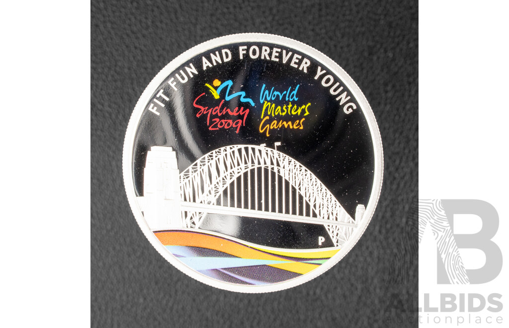 Australian Perth Mint 2009 Silver Proof One Dollar Coin.World Masters .999