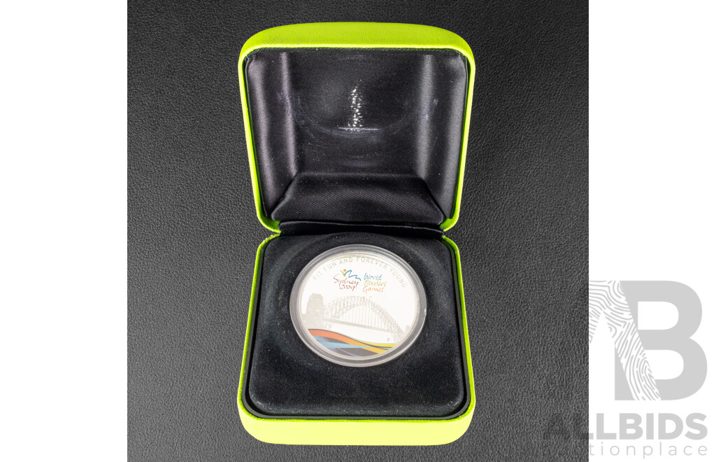 Australian Perth Mint 2009 Silver Proof One Dollar Coin.World Masters .999
