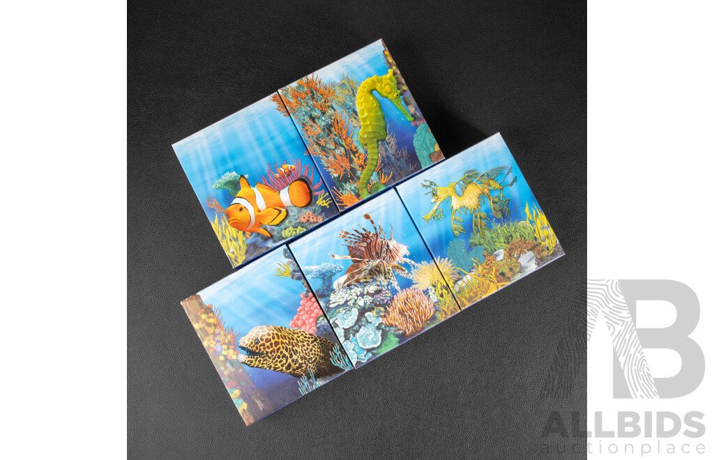 Five Australian Perth Mint 2009 Proof Silver Coins, Sea Life