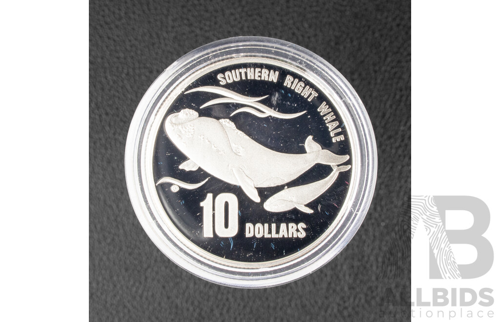 Australian RAM 1996 Piedfort Silver Ten Dollar Coin, Southern Whale .925