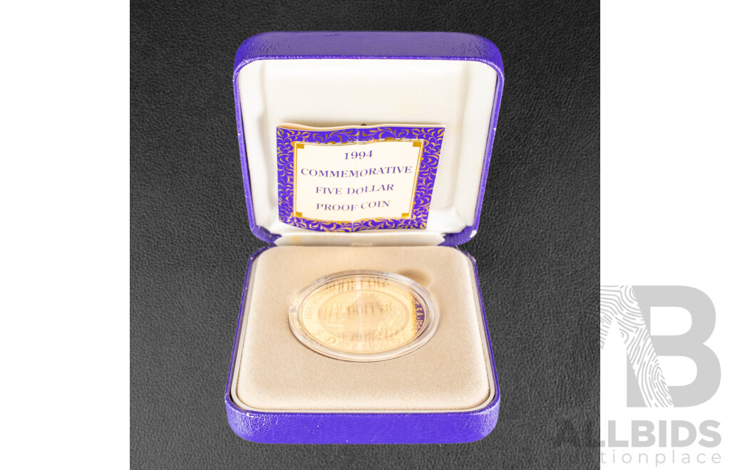 Australian RAM 1994 RAM Proof Five Dollar Coin, Enfranchisement Women SA