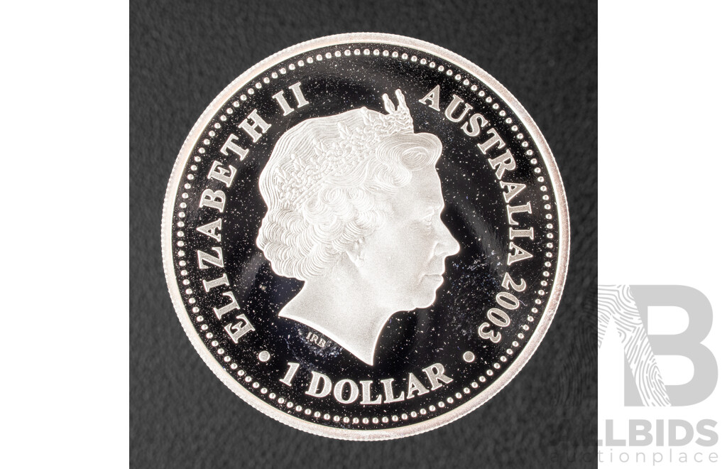 Australian Perth Mint 2003 Silver Coloured One Dollar Coin, Coronation Anniversary .999
