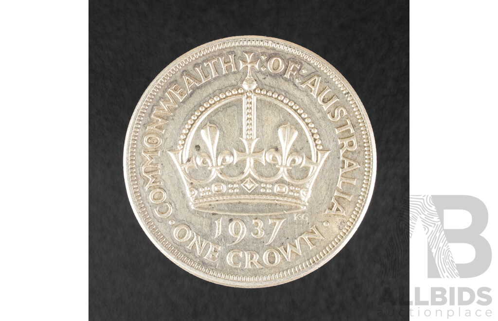 Australian 1937 KGVI Silver Crown, High Grade