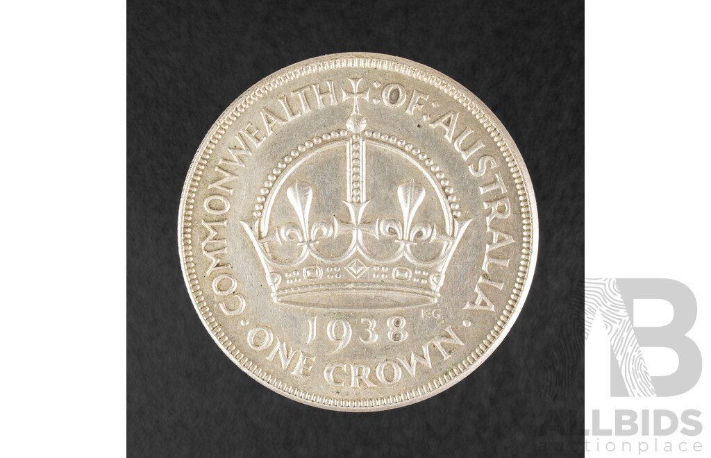 Australian 1938 KGVI Silver Crown, High Grade