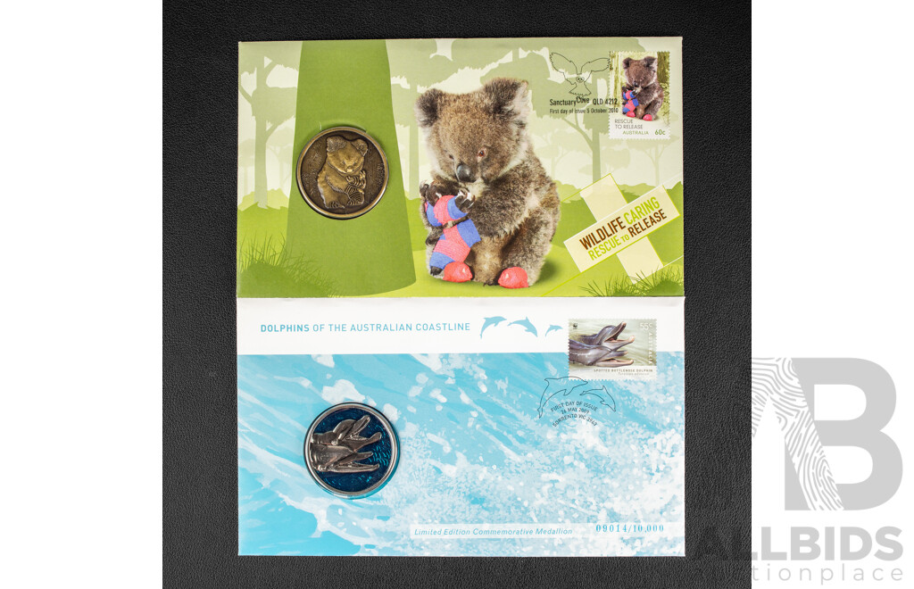 Australian 2010 Koala and 2009 Dolphin Medallions.