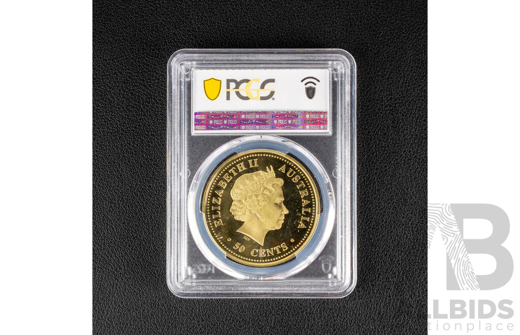 Australian 2005 Proof Fifty Cent Coin, Year of Rooster. PCGS Grade PR68. cd